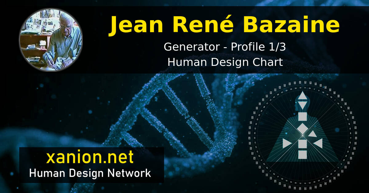 Jean René Bazaine Human Design – 1/3 Generator | Chart Analysis