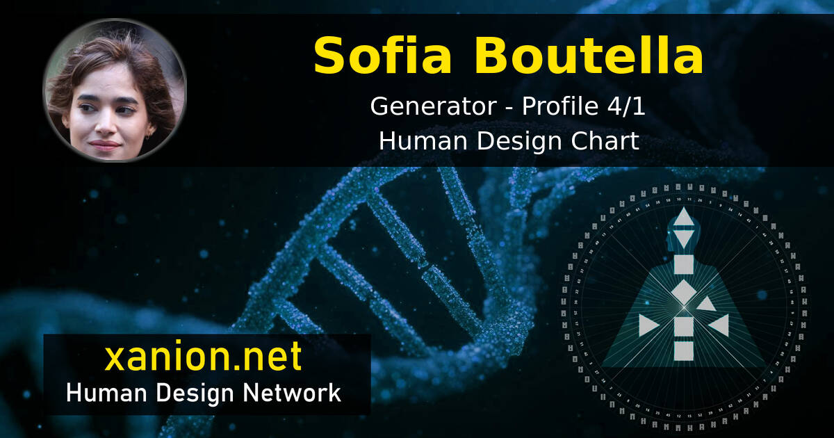 Sofia Boutella Human Design – 4/1 Generator | Chart Analysis
